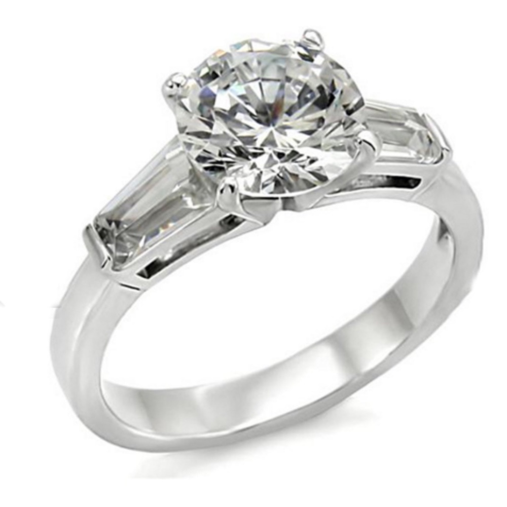 7.26Ct Round Cut Solitaire Ring VVS1 3Pcs Diamond